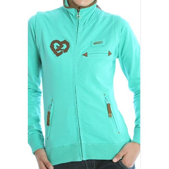 Luxirie by LRG Activewear Zip Front Aqua Sweatshirt Jacket size XL - Picture 13 of 13